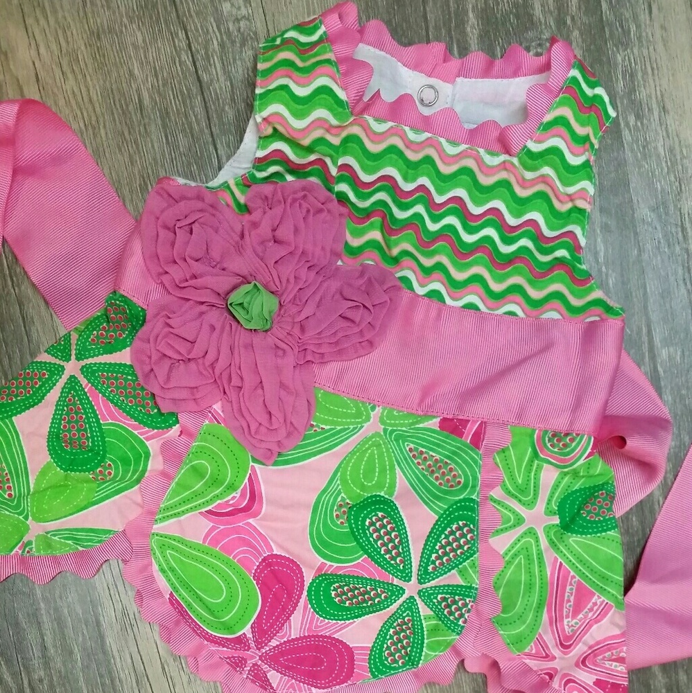 🎀Mud Pie Girls Dress🍼0 to 6 mo♀ Flowers🏵